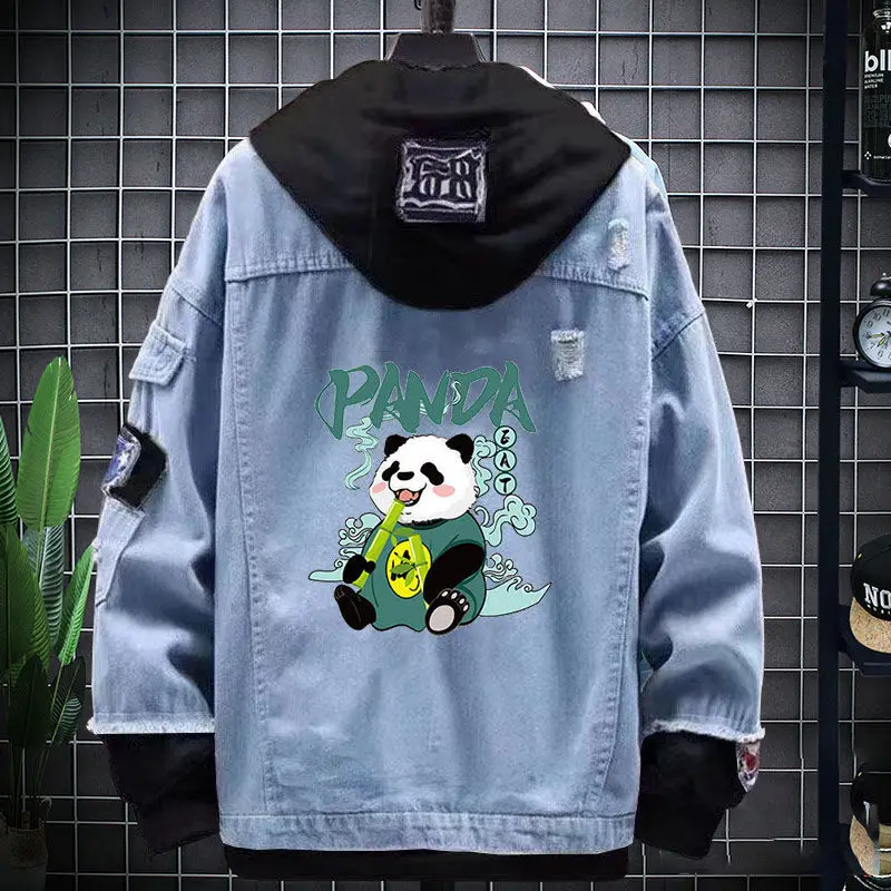 Men's Denim Jacket Spring Autumn Fashion Youth Print Panda Cartoon Anime Hooded Jacket With Hood
Men's Denim Jacket Spring Autumn Fashion Youth Print Panda Cartoon Anime Hooded Jacket With Hood