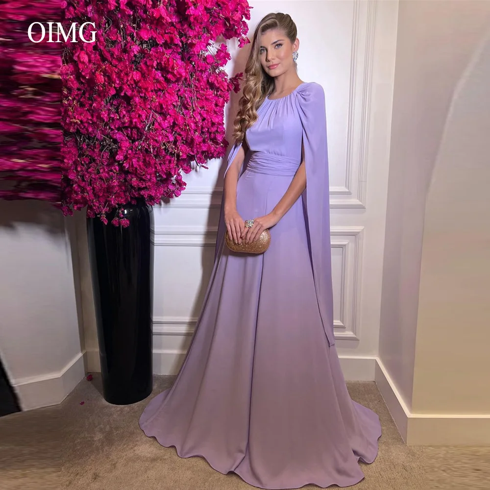 OIMG 2022 LavenderChiffon Evening Dresses Long Cape Sleeves O-Neck Simple Prom Gowns Arabic Women Formal Party Event Dress
OIMG 2022 LavenderChiffon Evening Dresses Long Cape Sleeves O-Neck Simple Prom Gowns Arabic Women Formal Party Event Dress