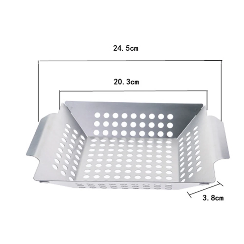 Stainless Steel Square Vegetable Grill Tray With Perforated Grill Tray Outdoor Barbecue Tool BBQ Vegetable Fish Kabob Grill Pan
Stainless Steel Square Vegetable Grill Tray With Perforated Grill Tray Outdoor Barbecue Tool BBQ Vegetable Fish Kabob Grill Pan