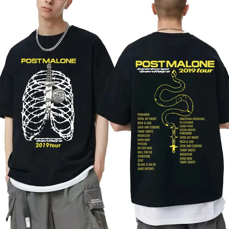 Post Malone Beerbongs Bentleys Tour 2019 Tshirt Men Women Vintage Hip Hop Street T-shirts Mens Oversize T Shirt Men Cotton Tops
Post Malone Beerbongs Bentleys Tour 2019 Tshirt Men Women Vintage Hip Hop Street T-shirts Mens Oversize T Shirt Men Cotton Tops