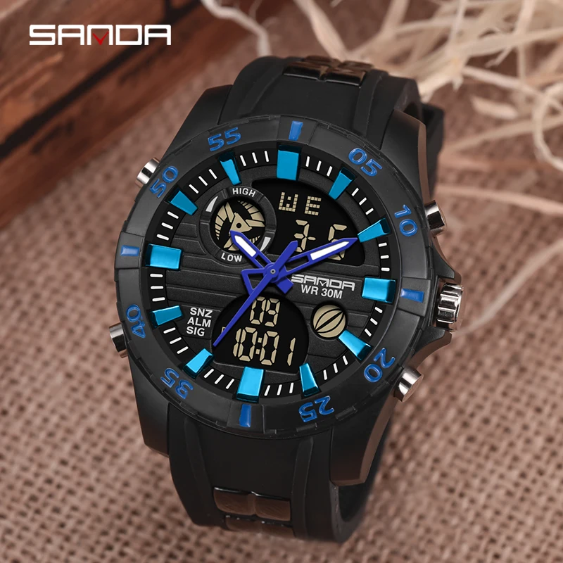 SANDA Men's Watches blue Sports Watch LED Digital 3ATM Waterproof Military Watches S Shock Male Clock relogios masculino 791 
SANDA Men's Watches blue Sports Watch LED Digital 3ATM Waterproof Military Watches S Shock Male Clock relogios masculino 791