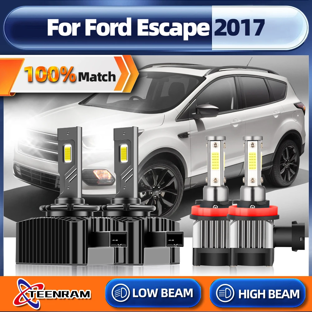 

Led Canbus With Fan Headlight Lights 6000K 360W 60000LM Bulb CSP Chip Lamps H11 D3S Led Fog Lights For Ford Escape 2017