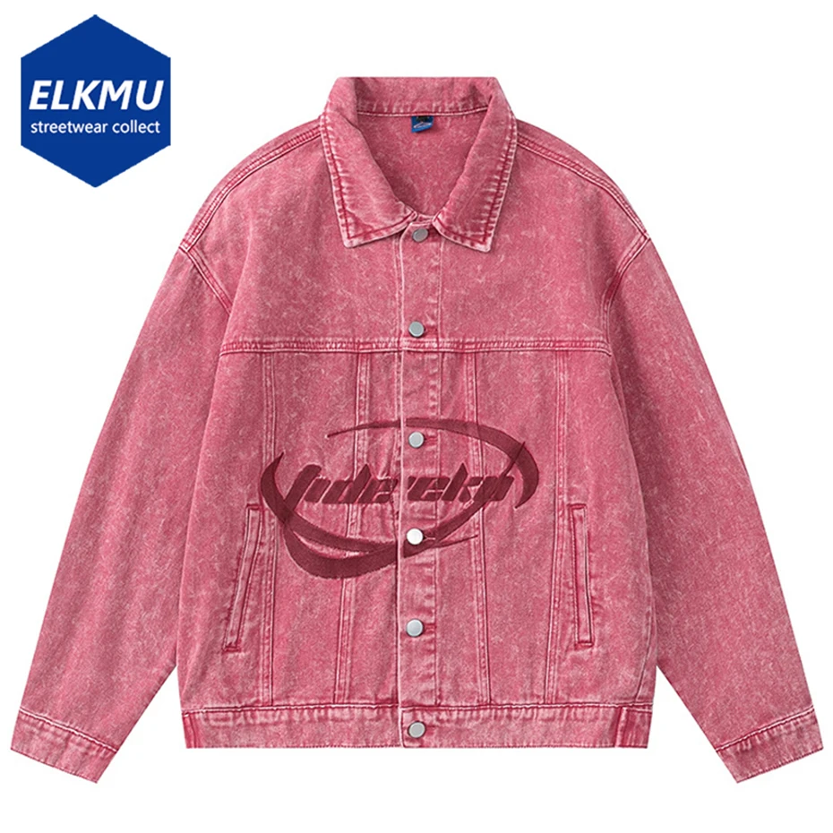 Vintage Pink Denim Jacket Letter Embroidery Men Streetwear Hip Hop Harajuku Oversized Jacket Y2K Coat Retro Loose Jacket Outwear
Vintage Pink Denim Jacket Letter Embroidery Men Streetwear Hip Hop Harajuku Oversized Jacket Y2K Coat Retro Loose Jacket Outwear