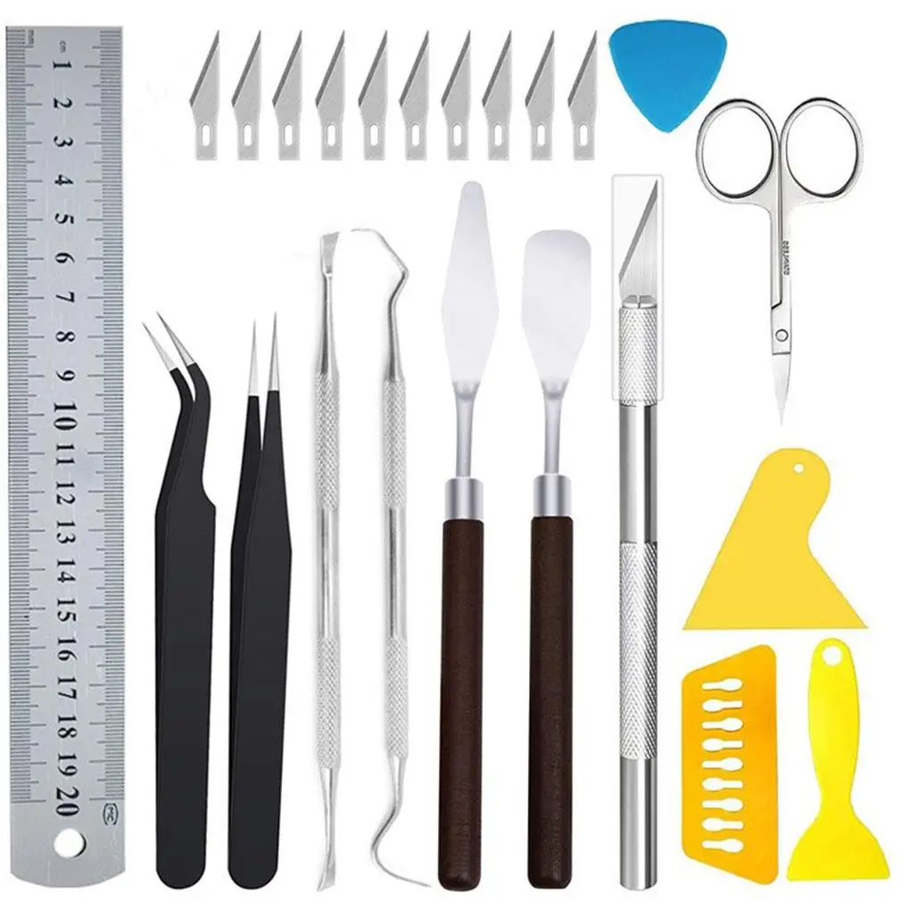 23pcs/set Lettering Set Stainless Steel Weeding Set DIY Craft Silhouette Basic Scrapbook Tools
23pcs/set Lettering Set Stainless Steel Weeding Set DIY Craft Silhouette Basic Scrapbook Tools
