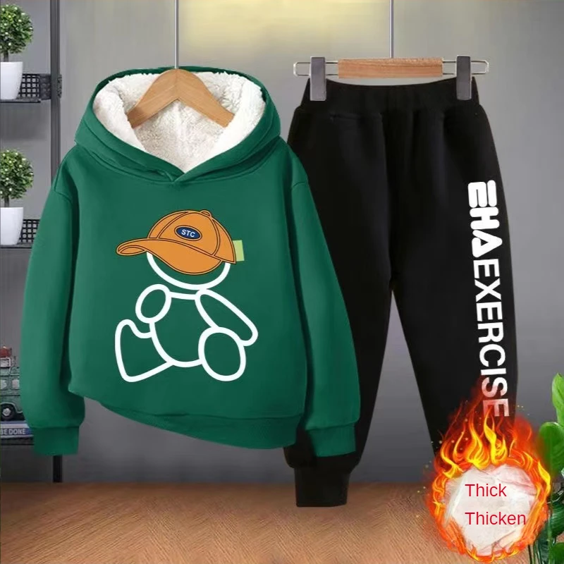 Fleece Warm Boys Girls Clothes Hoodies Trousers Sets Kids Cartoon Autumn Winter Long Sleeve Sweatshirts Pant Outfits Kid 2-12Y
Fleece Warm Boys Girls Clothes Hoodies Trousers Sets Kids Cartoon Autumn Winter Long Sleeve Sweatshirts Pant Outfits Kid 2-12Y