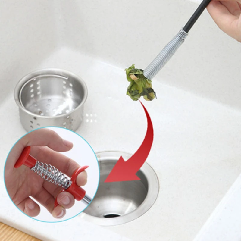 1Pc 60CM Metal Wire Drain Cleaner Sticks Clog Remover Cleaning Tools Spring Pipe Dredging Tools Household for Kitchen Sink
1Pc 60CM Metal Wire Drain Cleaner Sticks Clog Remover Cleaning Tools Spring Pipe Dredging Tools Household for Kitchen Sink