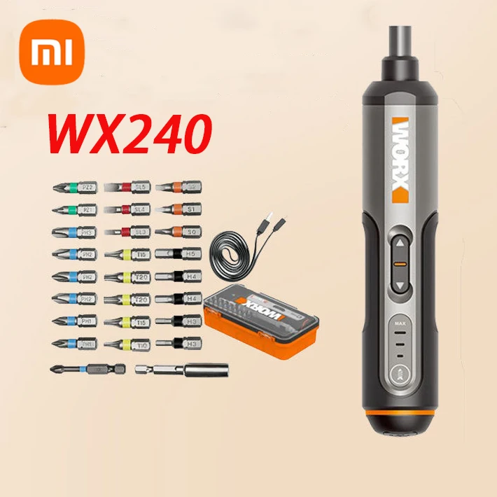Xiaomi Worx 4V Mini Electrical Screwdriver Set WX240 Cordless Electric Screwdriver USB Handle With 26 Bit Set Power Drill Tools 
Xiaomi Worx 4V Mini Electrical Screwdriver Set WX240 Cordless Electric Screwdriver USB Handle With 26 Bit Set Power Drill Tools