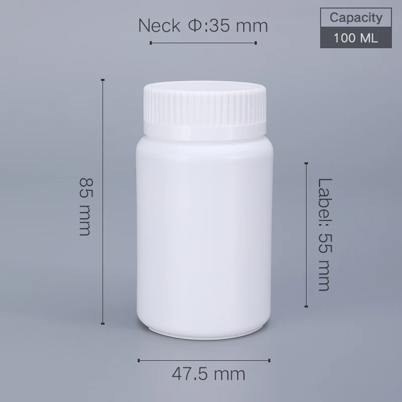 Empty 100ML white plastic Bottle with screw cap Food Grade HDPE medicine bottle pill capsule vitamin container 50PCS
Empty 100ML white plastic Bottle with screw cap Food Grade HDPE medicine bottle pill capsule vitamin container 50PCS