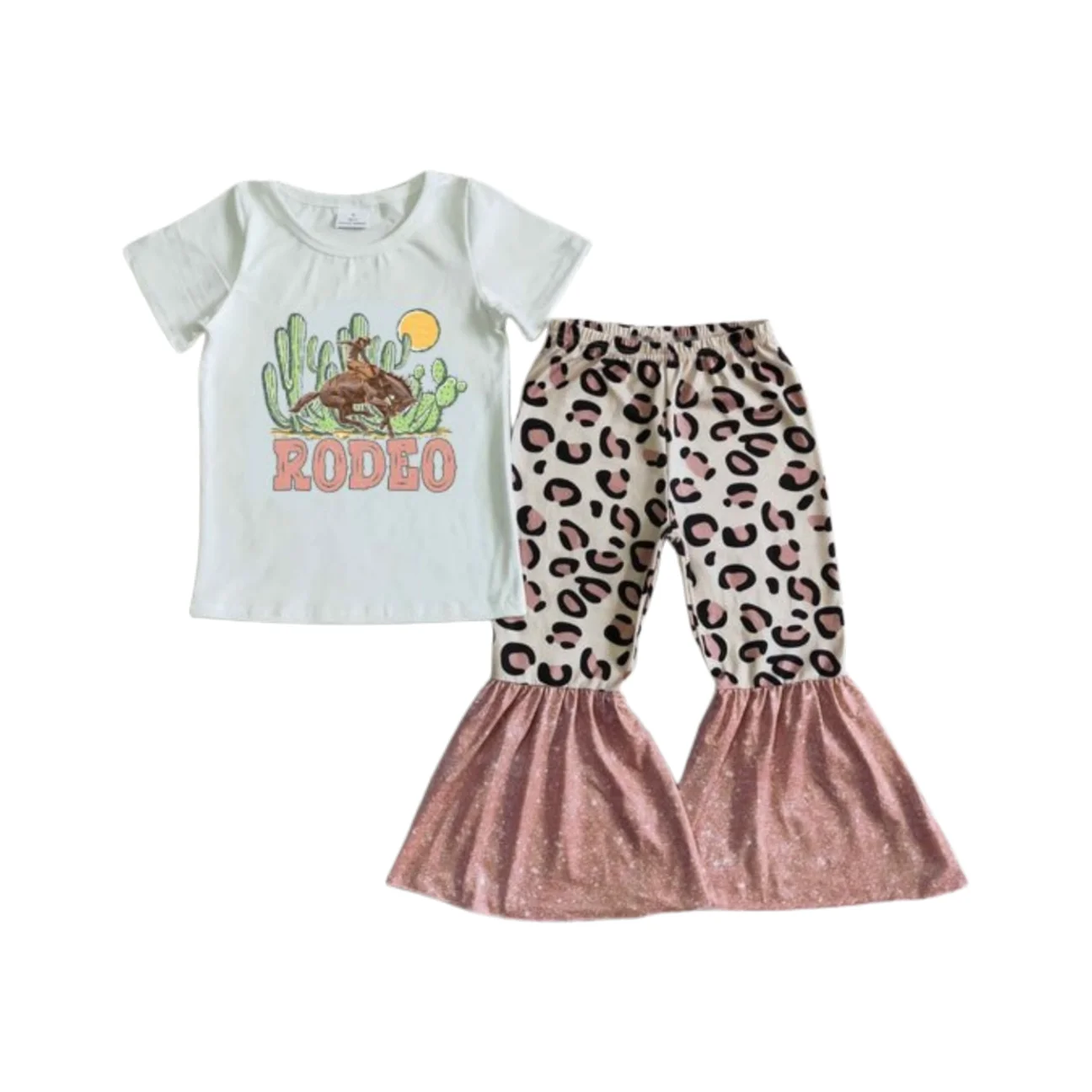 Summer Boutique Girls Suit Leopard Print White Color Suit Short Sleeve Top Flared Pants 2-Piece Set
Summer Boutique Girls Suit Leopard Print White Color Suit Short Sleeve Top Flared Pants 2-Piece Set