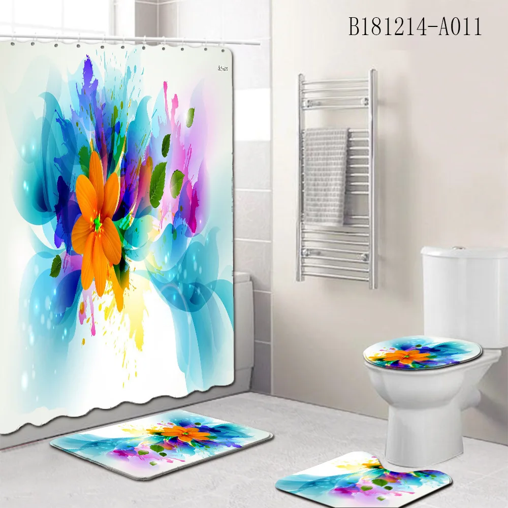 4pcs set toilet toilet Non-slip carpet shower room mat foot mat Shower Curtain Toilet Lid Cover Bath Mat Rugs Set
4pcs set toilet toilet Non-slip carpet shower room mat foot mat Shower Curtain Toilet Lid Cover Bath Mat Rugs Set