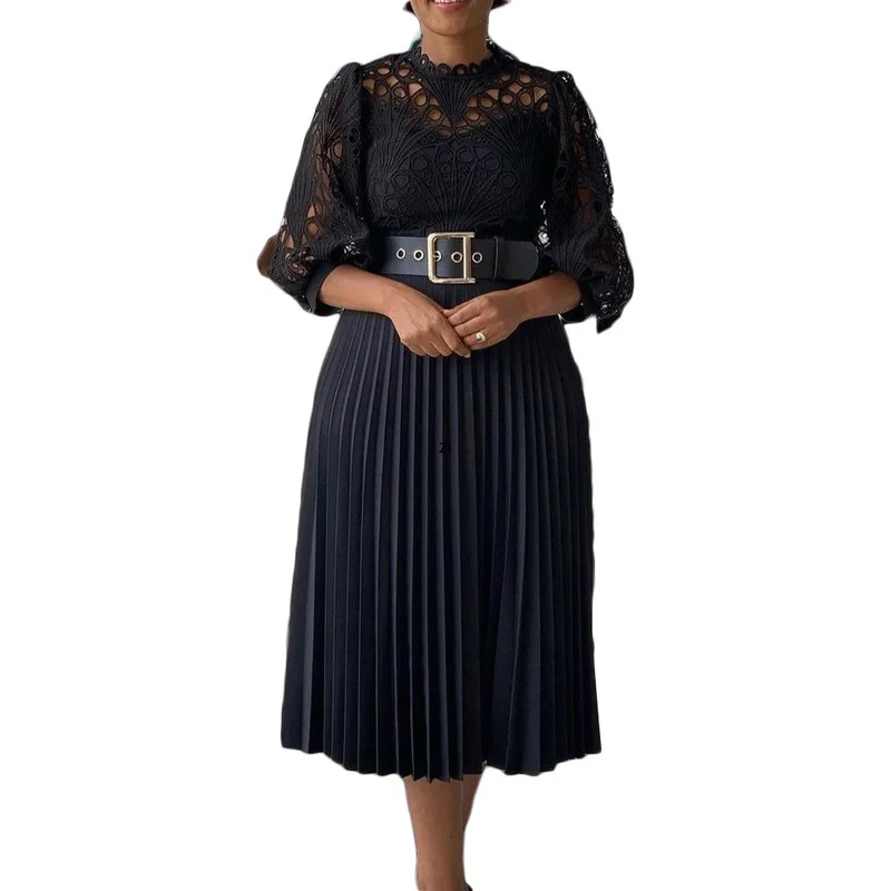 Summer Africa Clothing Lantern Sleeve African Lace Dresses For Women Sexy Hollow Out O-Neck Slim Midi Dress Office Lady Party
Summer Africa Clothing Lantern Sleeve African Lace Dresses For Women Sexy Hollow Out O-Neck Slim Midi Dress Office Lady Party