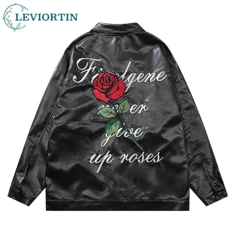 Mens Vintage Faux Leather Motorcycle Jacket Hip Hop Embroidery Floral Letter Biker Windbreaker Bomber Jacket Casual Coat
Mens Vintage Faux Leather Motorcycle Jacket Hip Hop Embroidery Floral Letter Biker Windbreaker Bomber Jacket Casual Coat