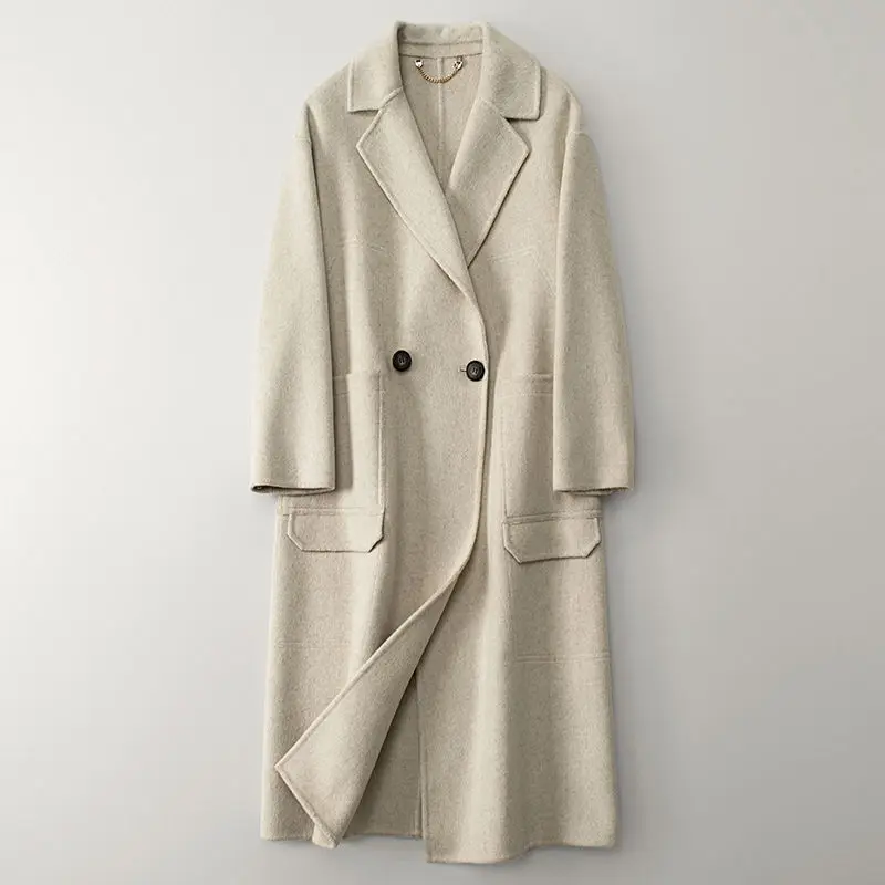 10% cashmere 90% Australian wool 2023 double-sided woolen coat Autumn new product Long coat Women
10% cashmere 90% Australian wool 2023 double-sided woolen coat Autumn new product Long coat Women