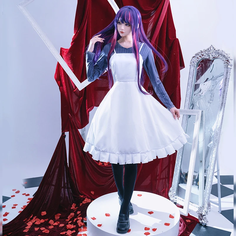Anime OSHI NO KO Ai Hoshino Cosplay Costume Wig Lolita White Dress Halloween Role Play Clothes For Girl Women Home Daily Suit
Anime OSHI NO KO Ai Hoshino Cosplay Costume Wig Lolita White Dress Halloween Role Play Clothes For Girl Women Home Daily Suit