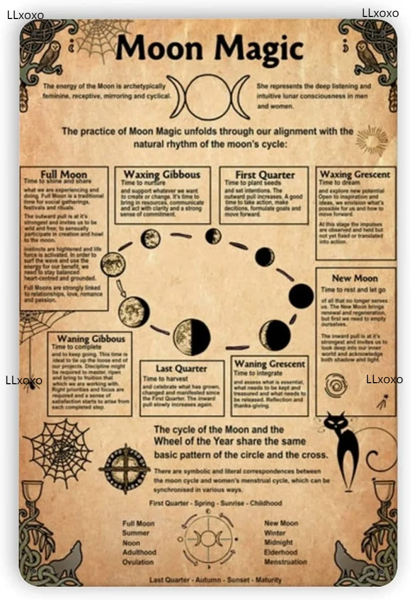 Moon Magic Poster, Phases of The Moon New Vintage Metal Tin Sign Decor for Home Office Restaurant Garage Bar 8x12 Inch
Moon Magic Poster, Phases of The Moon New Vintage Metal Tin Sign Decor for Home Office Restaurant Garage Bar 8x12 Inch