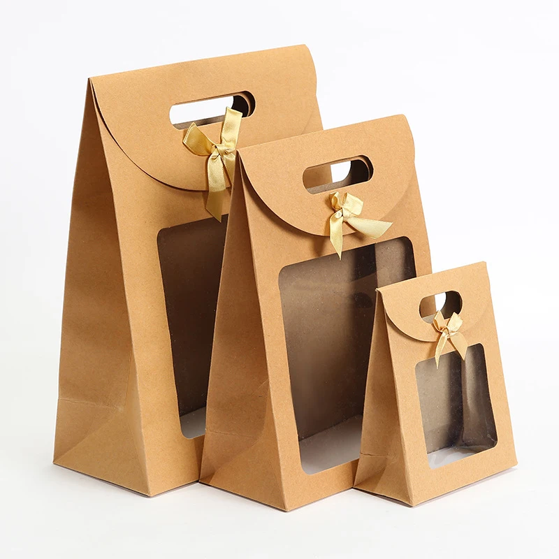20pcs/pack of kraft paper gift box solid color bowknot portable bag window self-supporting gift bag party party gift bag
20pcs/pack of kraft paper gift box solid color bowknot portable bag window self-supporting gift bag party party gift bag