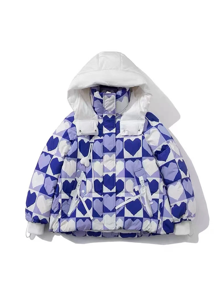 Korean Style Contrast Color Heart Print Design Women Down Jacket Baggy Long Sleeve Coat Vintage Lady Hoodies Outer Chic Harajuku
Korean Style Contrast Color Heart Print Design Women Down Jacket Baggy Long Sleeve Coat Vintage Lady Hoodies Outer Chic Harajuku