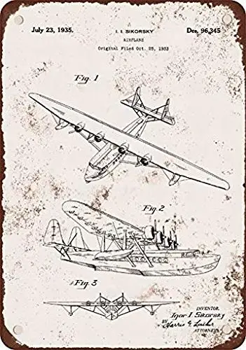 Metal Tin Sign 1935 Igor Sikorsky Airplane Patent Vintage Look Reproduction Retro Decor-Metal Tin Signs, Home Kitchen Wall Retr
Metal Tin Sign 1935 Igor Sikorsky Airplane Patent Vintage Look Reproduction Retro Decor-Metal Tin Signs, Home Kitchen Wall Retr