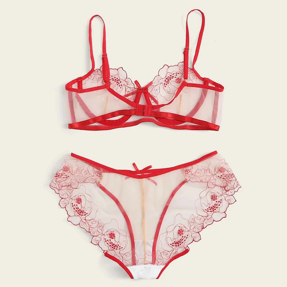 Sexy Bra Set Embroidery flowers perspective Lace Mesh Oversized lingerie Underwear Set Women Bralette Transparent Bra Panty Set
Sexy Bra Set Embroidery flowers perspective Lace Mesh Oversized lingerie Underwear Set Women Bralette Transparent Bra Panty Set