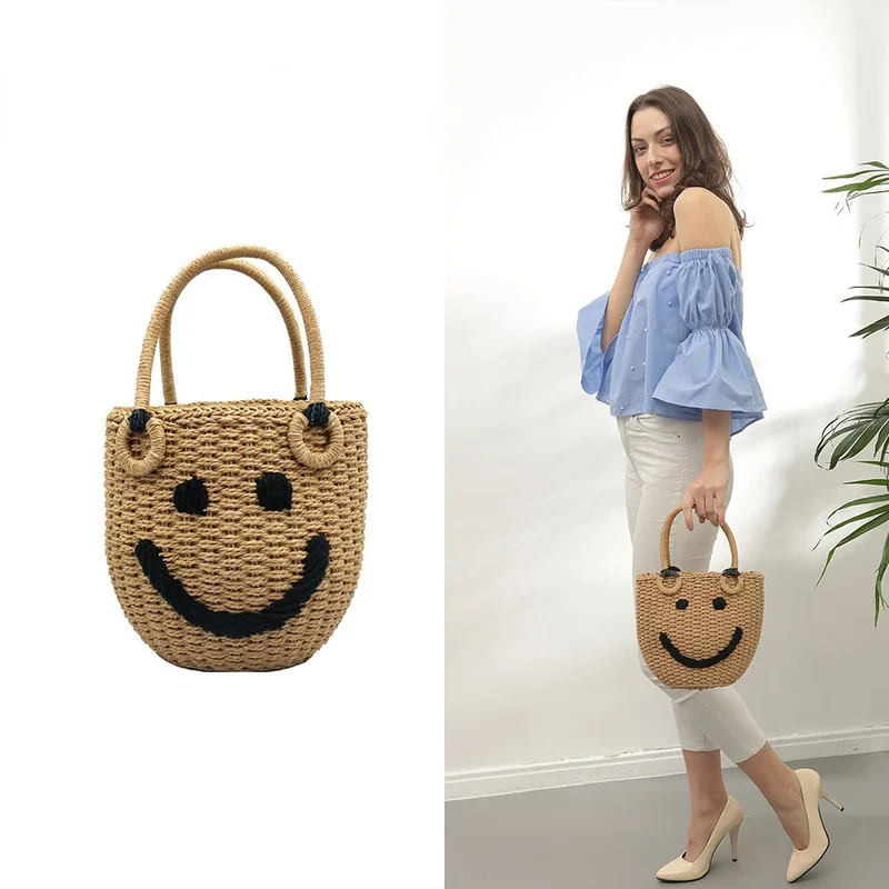 Women Ins Wind Straw Woven Bags 2022 Trend Summer New Handbag Casual Simple Smiley Bucket Bag Crossbody Beach Bag Small Satchel
Women Ins Wind Straw Woven Bags 2022 Trend Summer New Handbag Casual Simple Smiley Bucket Bag Crossbody Beach Bag Small Satchel