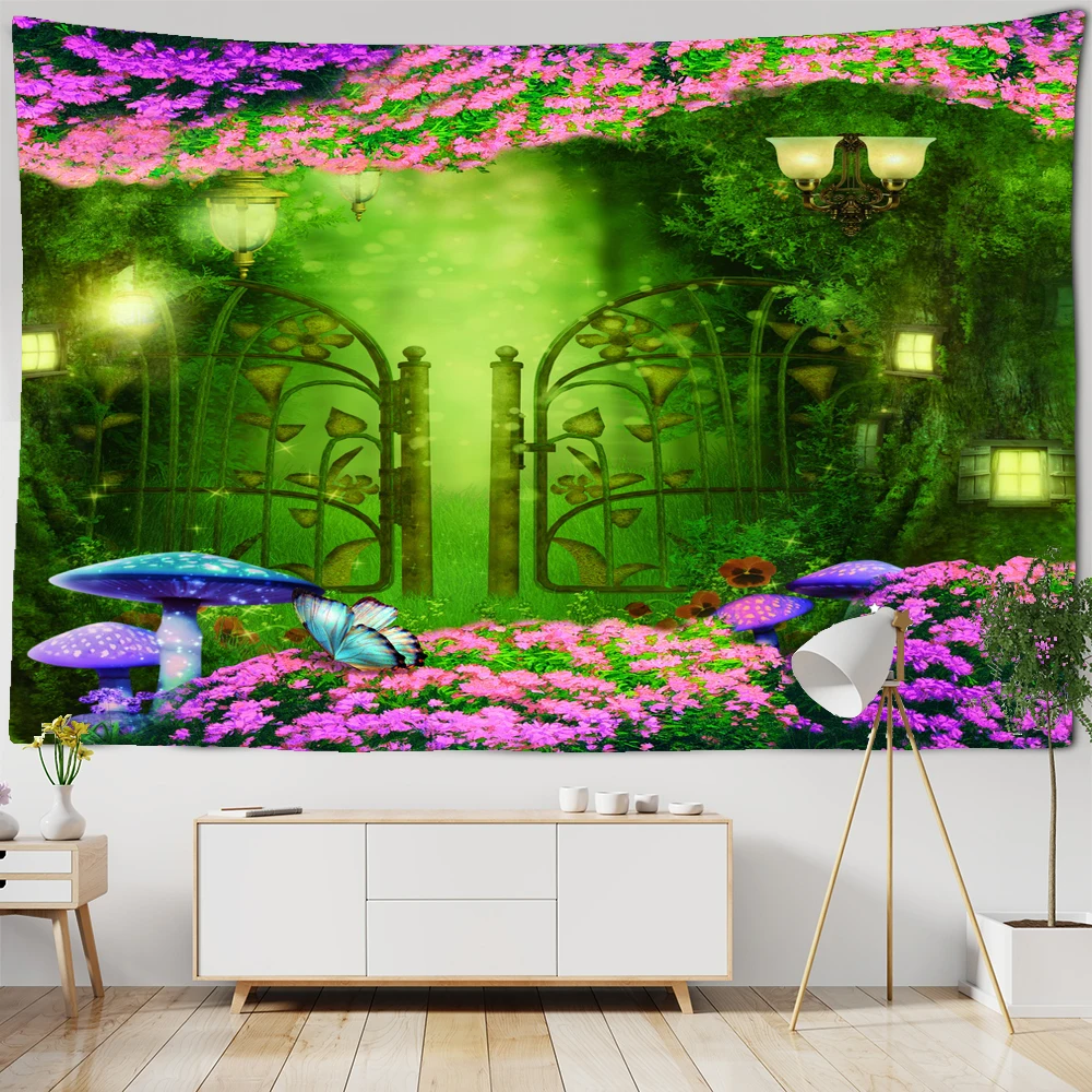 

Magic forest home decoration tapestry Fairy Tale background cloth hippie psychedelic scene bohemian Tapestries wall hanging