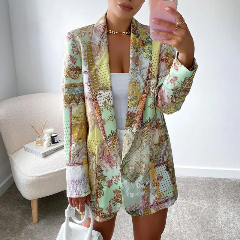 2021 Fashion Vintage Print Tops Women's Long Sleeve Suit Coat Party Casual Suites Elegant Office Lady Suit Jacket Tops
2021 Fashion Vintage Print Tops Women's Long Sleeve Suit Coat Party Casual Suites Elegant Office Lady Suit Jacket Tops