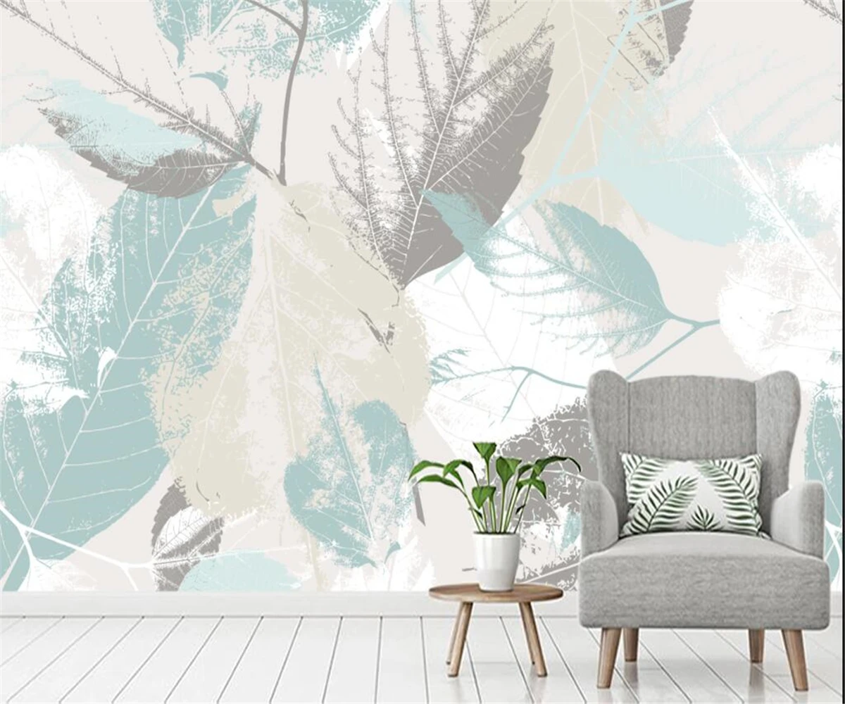 

Custom wallpaper 3d mural Nordic modern hand-painted leaves petal living room wall papers home decor 3d papier peint