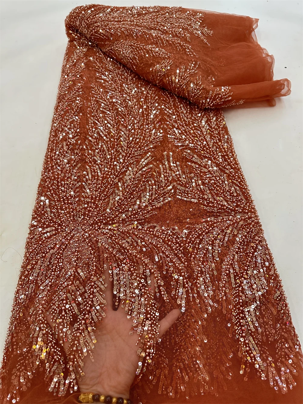 African Sequins Beaded Lace Fabric 2023 French Tulle Lace Fabric Beaded Embroidery Mesh Fabrics Party Wedding Dress Women QF0849
African Sequins Beaded Lace Fabric 2023 French Tulle Lace Fabric Beaded Embroidery Mesh Fabrics Party Wedding Dress Women QF0849