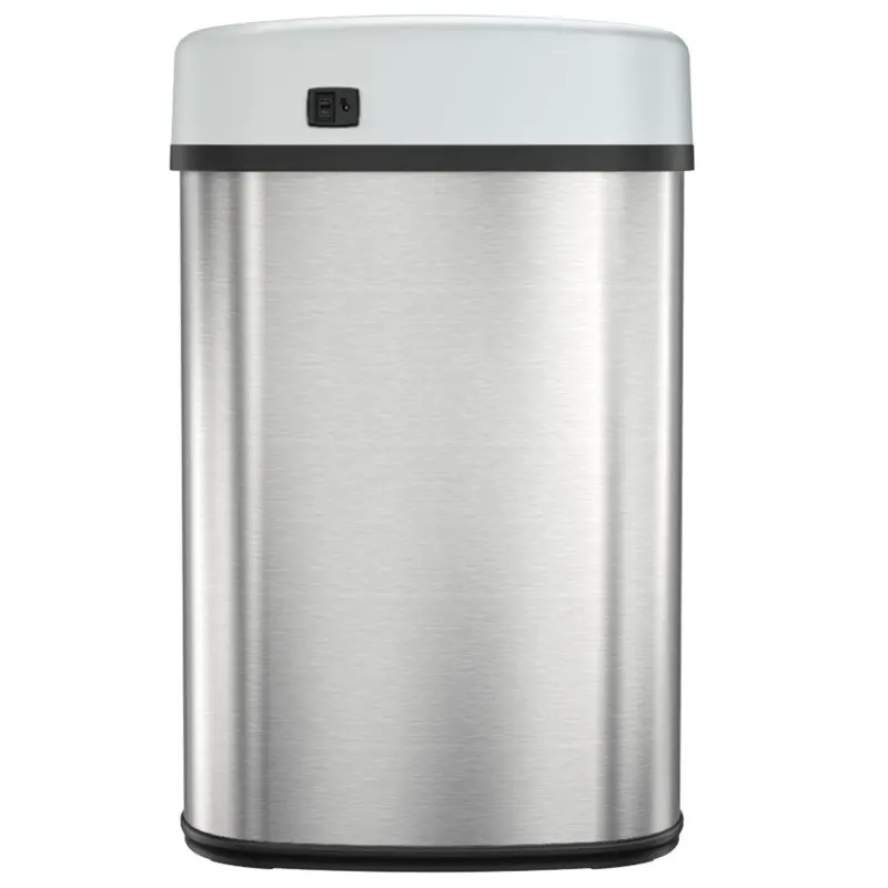 

13 Gallon Sensor Can Stainless Steel Oval Touchless Trash Can with Odor Control System Garbage Bin Kitchen Bathroom Toilet Trash