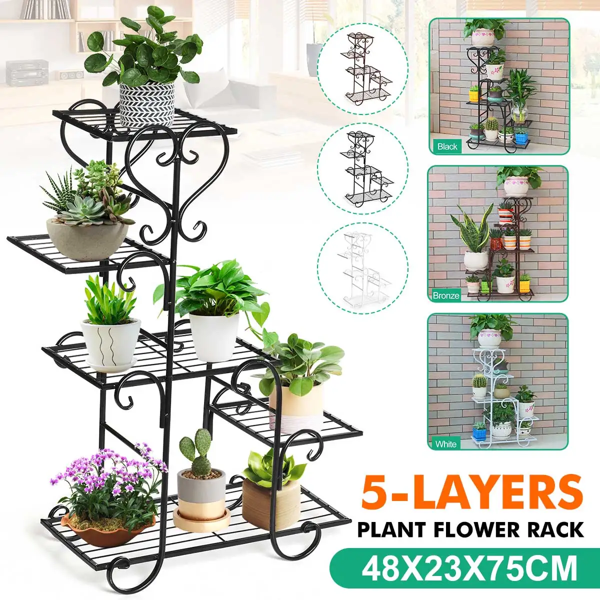5 Layers Flower Stand Rack Storage Shelf Iron Plant Holder Home Garden Flower Pot Organizer Living Room Balcony Storage Rack
5 Layers Flower Stand Rack Storage Shelf Iron Plant Holder Home Garden Flower Pot Organizer Living Room Balcony Storage Rack