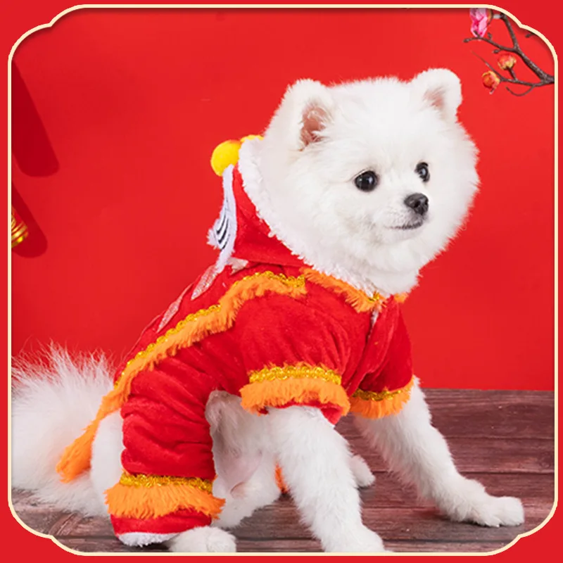 

Pet Clothing Tang Dynasty Attire Teddy Bomei Bear Cat Autumn And Winter Warmth Dog New Year S Greetings