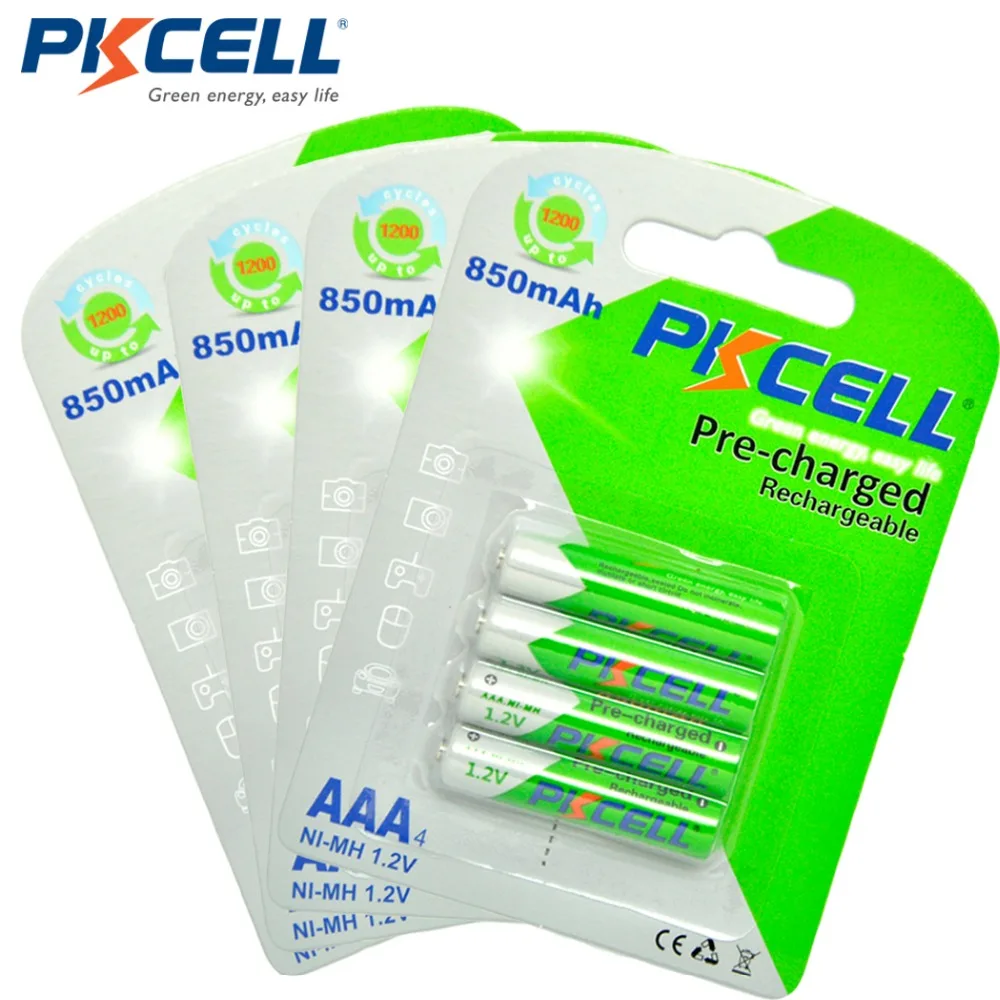 AAA Battery 1.2V Ni-MH 850mAh LSD Durable Pre-Charged 3A Rechargeable Batteries Baterias 4Card=16pcs PKCELL
AAA Battery 1.2V Ni-MH 850mAh LSD Durable Pre-Charged 3A Rechargeable Batteries Baterias 4Card=16pcs PKCELL