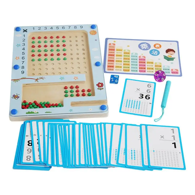 

Настольная игра умножение, креативная Магнитная деревянная умножающая игрушка с шариками и ручкой, развивающая обучающая доска для обучения математике