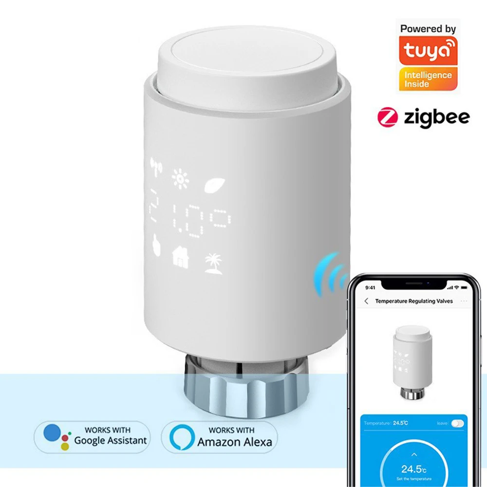 

Zigbee Smart Thermostat Temperature Controller Heating Accurate TRV Thermostatic Radiator Valve Voice Control via Alexa