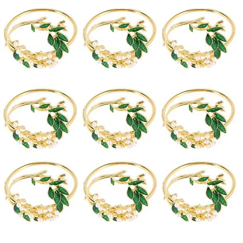 9Pcs Golden Pearl Flower Napkin Rings Metal Napkin Holder For Wedding Party Dinner Table Decoration
9Pcs Golden Pearl Flower Napkin Rings Metal Napkin Holder For Wedding Party Dinner Table Decoration