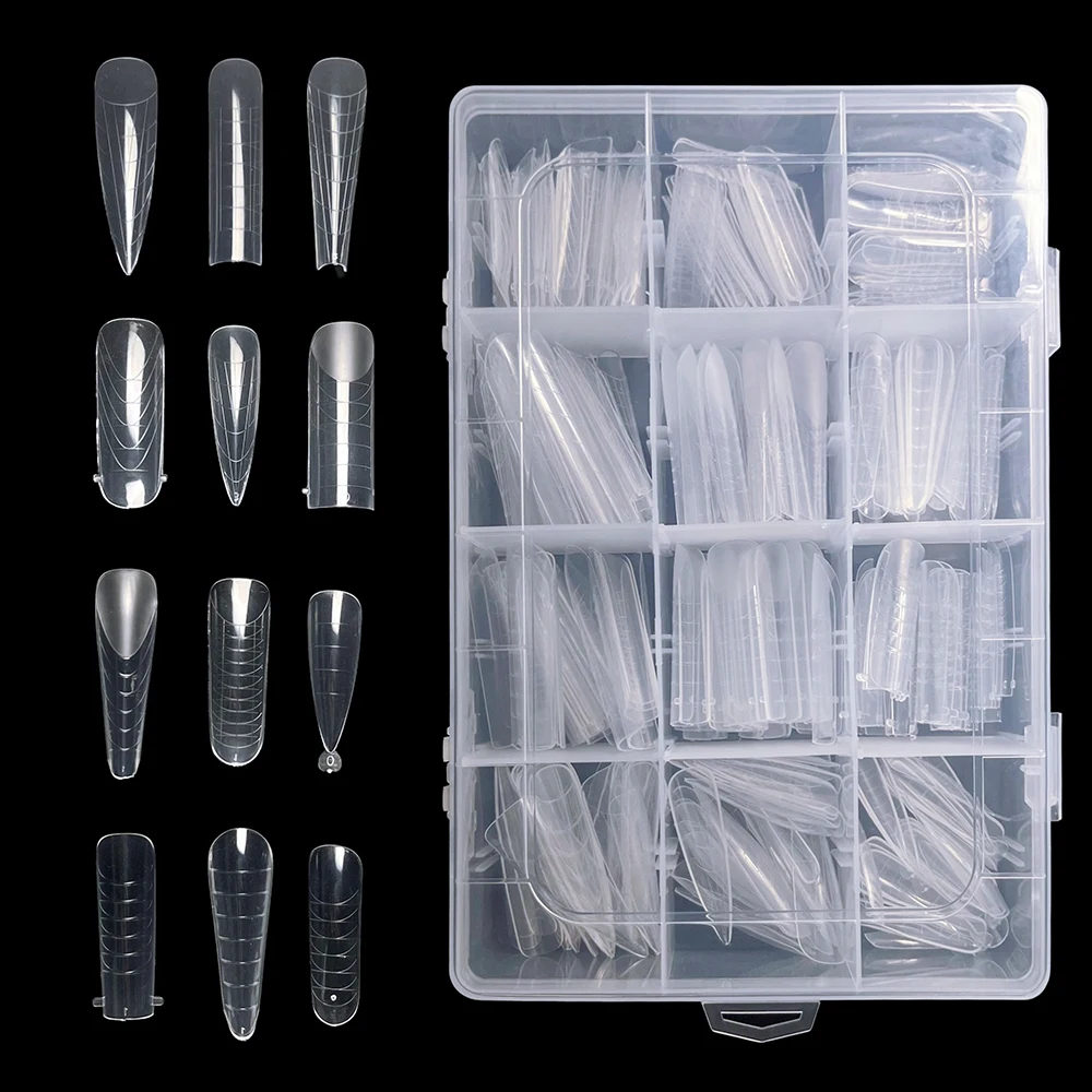 288 шт. Набор форм для ногтей разной формы, полимерные формы для наращивания ногтей с накладными ногтями
288 шт. Набор форм для ногтей разной формы, полимерные формы для наращивания ногтей с накладными ногтями