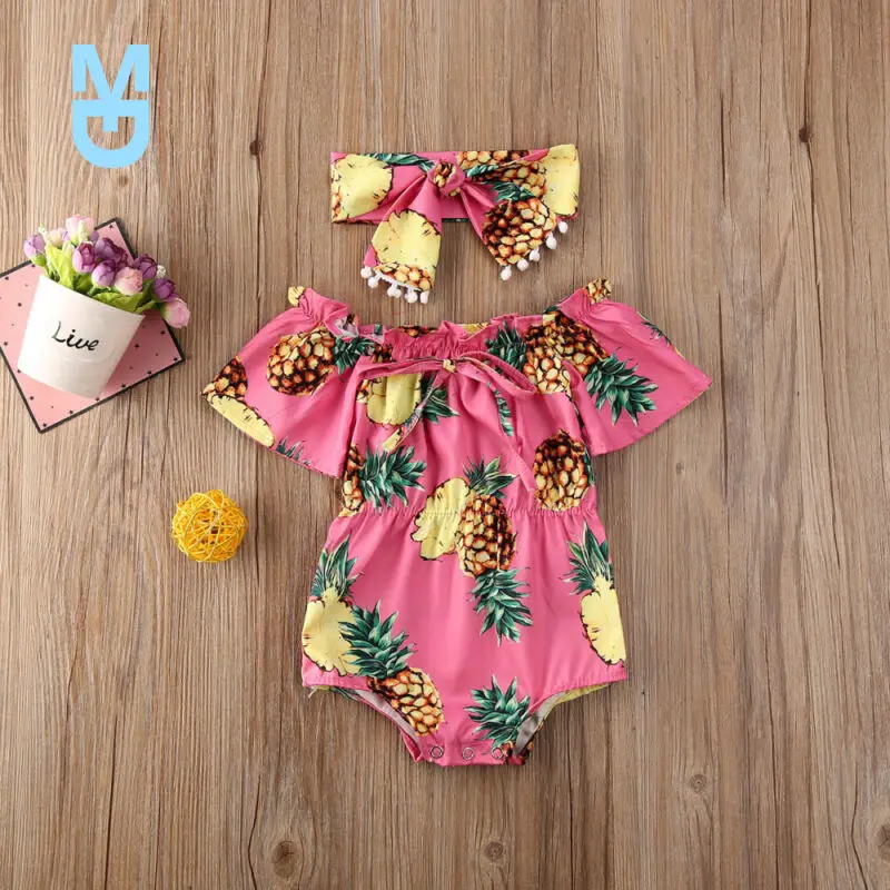New 2022 Baby Summer Clothing born Baby Girl Flower Clothes Off Shoulder Bodysuit Headband Pineapple Sunflower Outfits Set
New 2022 Baby Summer Clothing born Baby Girl Flower Clothes Off Shoulder Bodysuit Headband Pineapple Sunflower Outfits Set