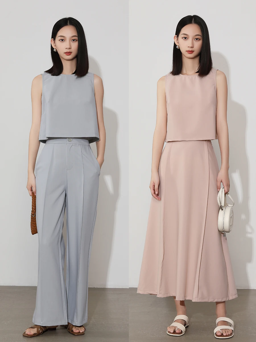 French Pure Color Sleeveless Undershirt Top Female 2023 Summer New Elegant Temperament Design Sense Waist Half-body Skirt Suit
French Pure Color Sleeveless Undershirt Top Female 2023 Summer New Elegant Temperament Design Sense Waist Half-body Skirt Suit