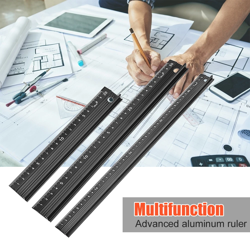 Multi-function Aluminum Alloy Protective Ruler Easy Use Delicate Design Practical Woodworking Metal Straight Ruler
Multi-function Aluminum Alloy Protective Ruler Easy Use Delicate Design Practical Woodworking Metal Straight Ruler