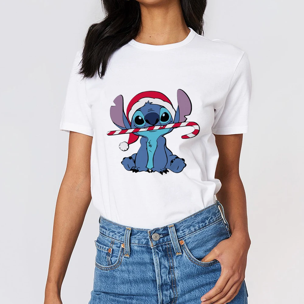 Disney Women Christmas Clothing Cute Stitch Print Europe T-shirt New Arrivals Winter Lady Hoem Clothes French Tee Shirt Femme
Disney Women Christmas Clothing Cute Stitch Print Europe T-shirt New Arrivals Winter Lady Hoem Clothes French Tee Shirt Femme