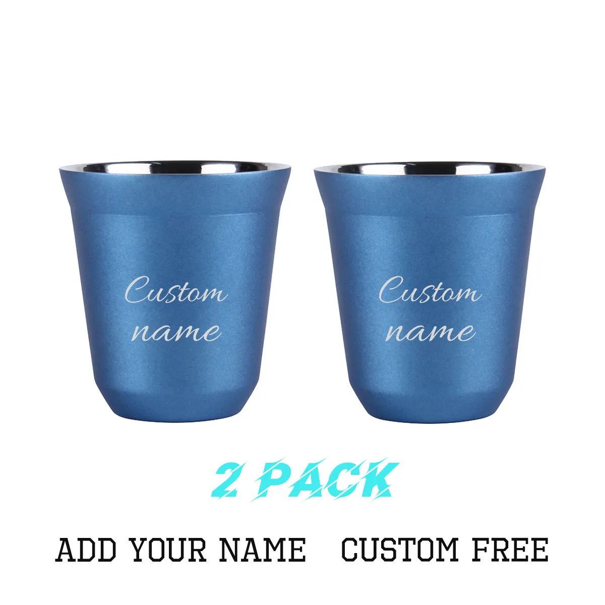 80ml Stainless Steel Espresso Cups Set - 2 Pack Double Wall 304 Stainless Steel Demitasse Cups 2.7oz Custom Name Gifts for Kids
80ml Stainless Steel Espresso Cups Set - 2 Pack Double Wall 304 Stainless Steel Demitasse Cups 2.7oz Custom Name Gifts for Kids