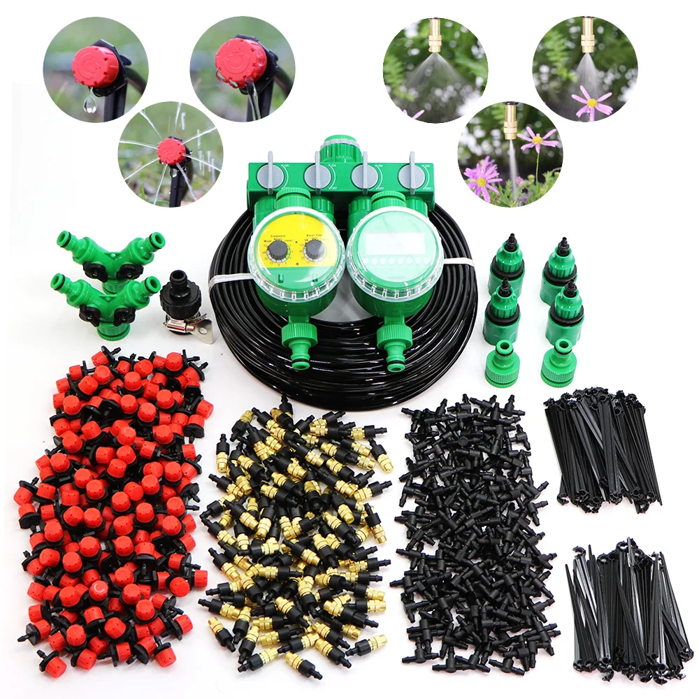 10-50M 1/4'' Hose Garden Timer Irrigation System Automatic Drip Watering Brass Misting Spray 2-IN-1 Home Balcory Yard Greenhouse
10-50M 1/4'' Hose Garden Timer Irrigation System Automatic Drip Watering Brass Misting Spray 2-IN-1 Home Balcory Yard Greenhouse