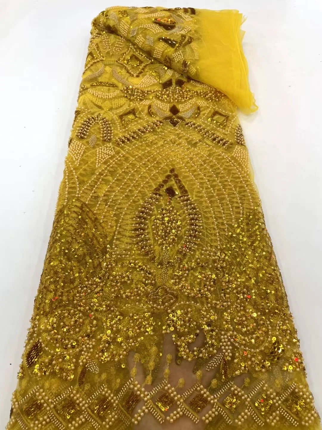 2022 Nigerian Classic Gold Heavy Handmade Beads Tulle Lace Fabric French Luxury Sequins Pearl Fabric For Celebration Prom Dress
2022 Nigerian Classic Gold Heavy Handmade Beads Tulle Lace Fabric French Luxury Sequins Pearl Fabric For Celebration Prom Dress