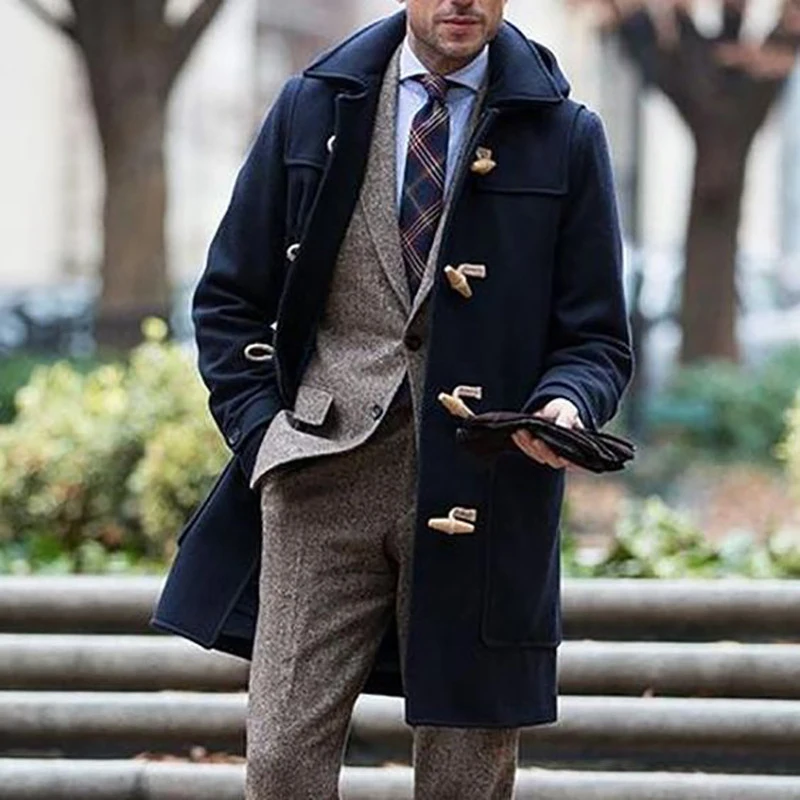 Vintage Turndown Collar Buttoned Woven Coats Men Winter Leisure Solid Color Loose Overcoats Mens Fall Fashion Long Jacket Trench
Vintage Turndown Collar Buttoned Woven Coats Men Winter Leisure Solid Color Loose Overcoats Mens Fall Fashion Long Jacket Trench