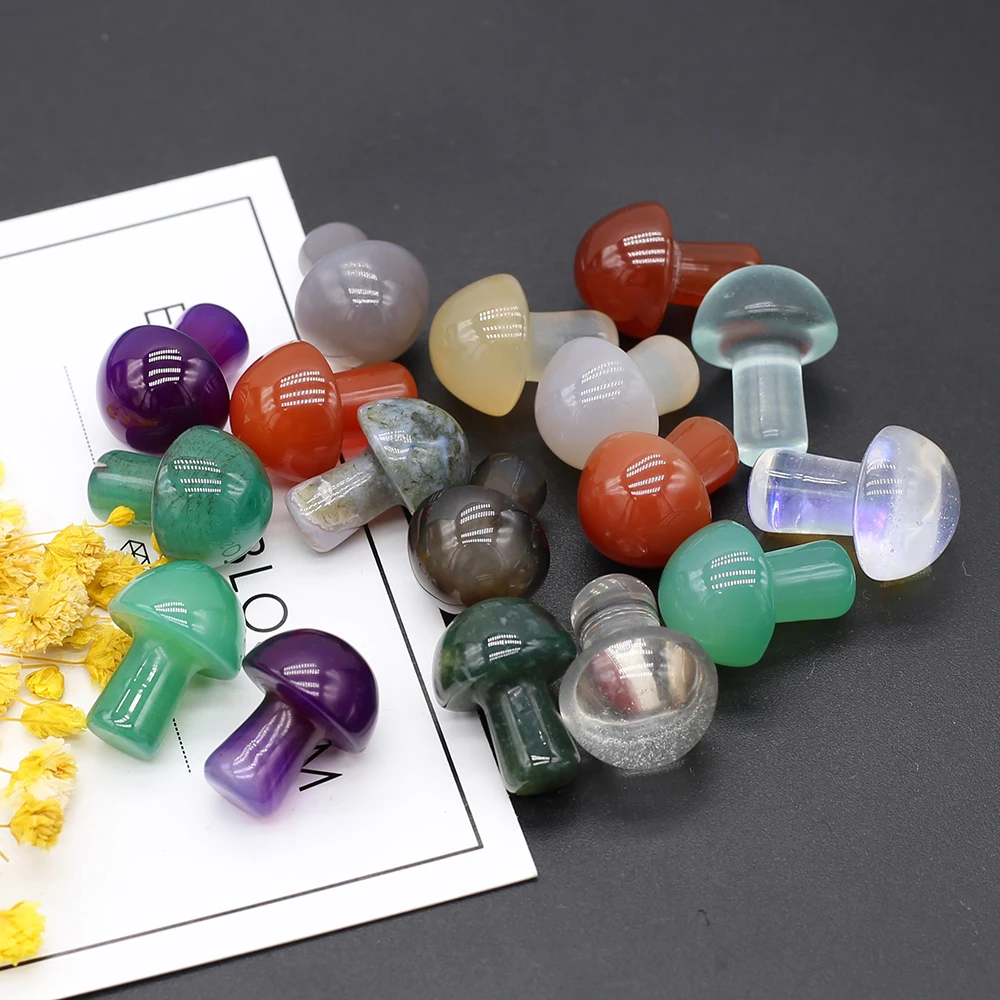 2pcs Natural Mushroom Shape Mixed Colors Green Purple Agates Clear Quartzs Stone Beads For Women Ornaments Gifts Size 15x20mm
2pcs Natural Mushroom Shape Mixed Colors Green Purple Agates Clear Quartzs Stone Beads For Women Ornaments Gifts Size 15x20mm