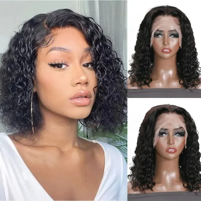 13x1 Lace Front Bob Wigs Pre Plucked Baby Hair Deep Wave Pre Plucked Water Wave Short Black Bob Human Hair T Part Lace Wig
13x1 Lace Front Bob Wigs Pre Plucked Baby Hair Deep Wave Pre Plucked Water Wave Short Black Bob Human Hair T Part Lace Wig