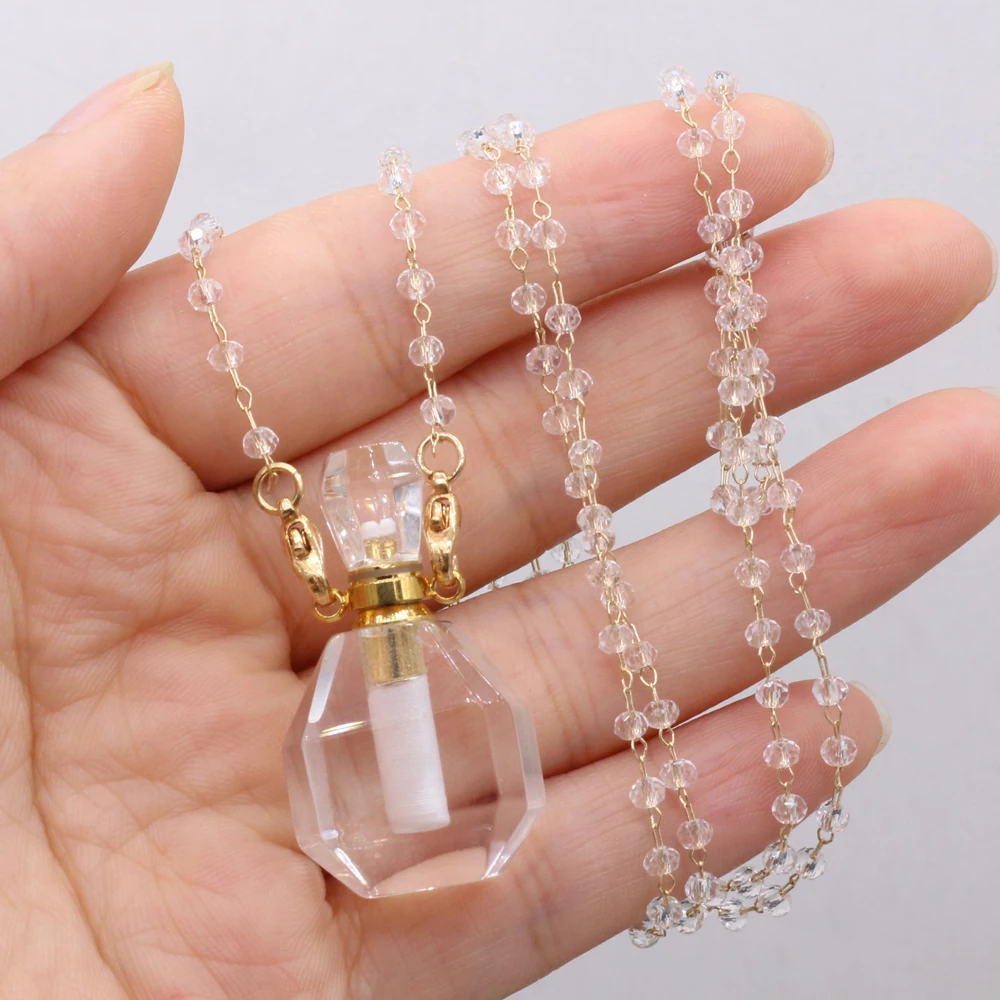 Irregular Natural Stone Clear Quartz Perfume Bottle Pendant Necklace White Crystal Chain Necklace for Women Luxury Jewelry Gifts
Irregular Natural Stone Clear Quartz Perfume Bottle Pendant Necklace White Crystal Chain Necklace for Women Luxury Jewelry Gifts