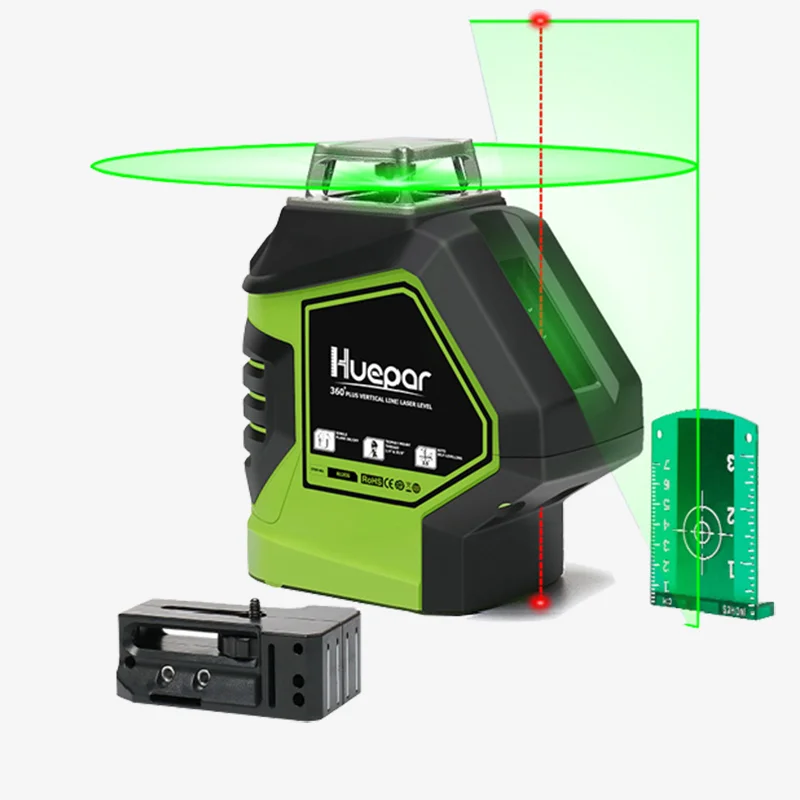 Huepar 621CG 360 Horizontal Vertical Line,5 Line 2 Dots Cross Line,Multi Outdoor Pulse Mode Green Beam Laser Level
Huepar 621CG 360 Horizontal Vertical Line,5 Line 2 Dots Cross Line,Multi Outdoor Pulse Mode Green Beam Laser Level