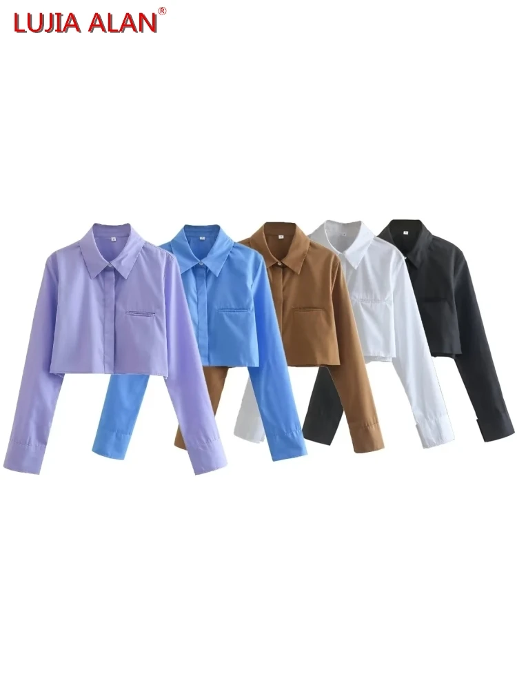 5 Colors New Women's Fashion All-Match Turndown Collar Long Sleeve Casual Loose Short Shirts LUJIA ALAN B937
5 Colors New Women's Fashion All-Match Turndown Collar Long Sleeve Casual Loose Short Shirts LUJIA ALAN B937