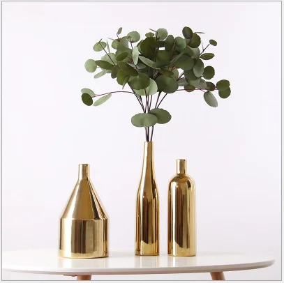 Golden Vase three piece set Nordic ornaments family living room model room flower arrangement dry flower ceramic flower ware
Golden Vase three piece set Nordic ornaments family living room model room flower arrangement dry flower ceramic flower ware